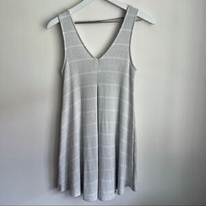 PPLA opal stripe rib knit sleeveless v-neck dress size small